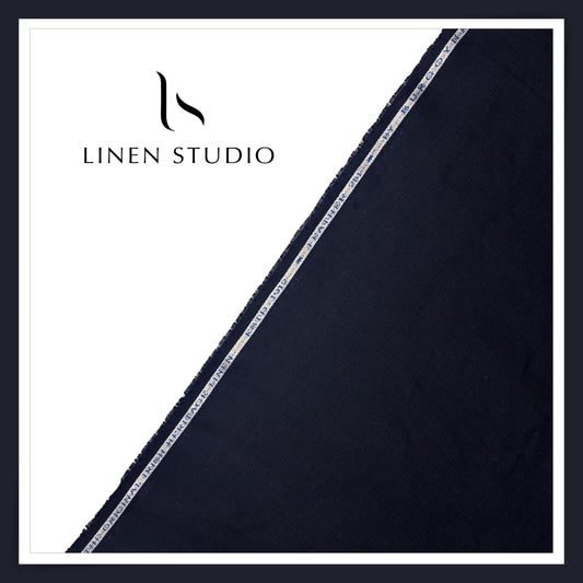 70 Lea Netted Premium Shirting by Burgoyne - Dark Navy Blue (NEW)