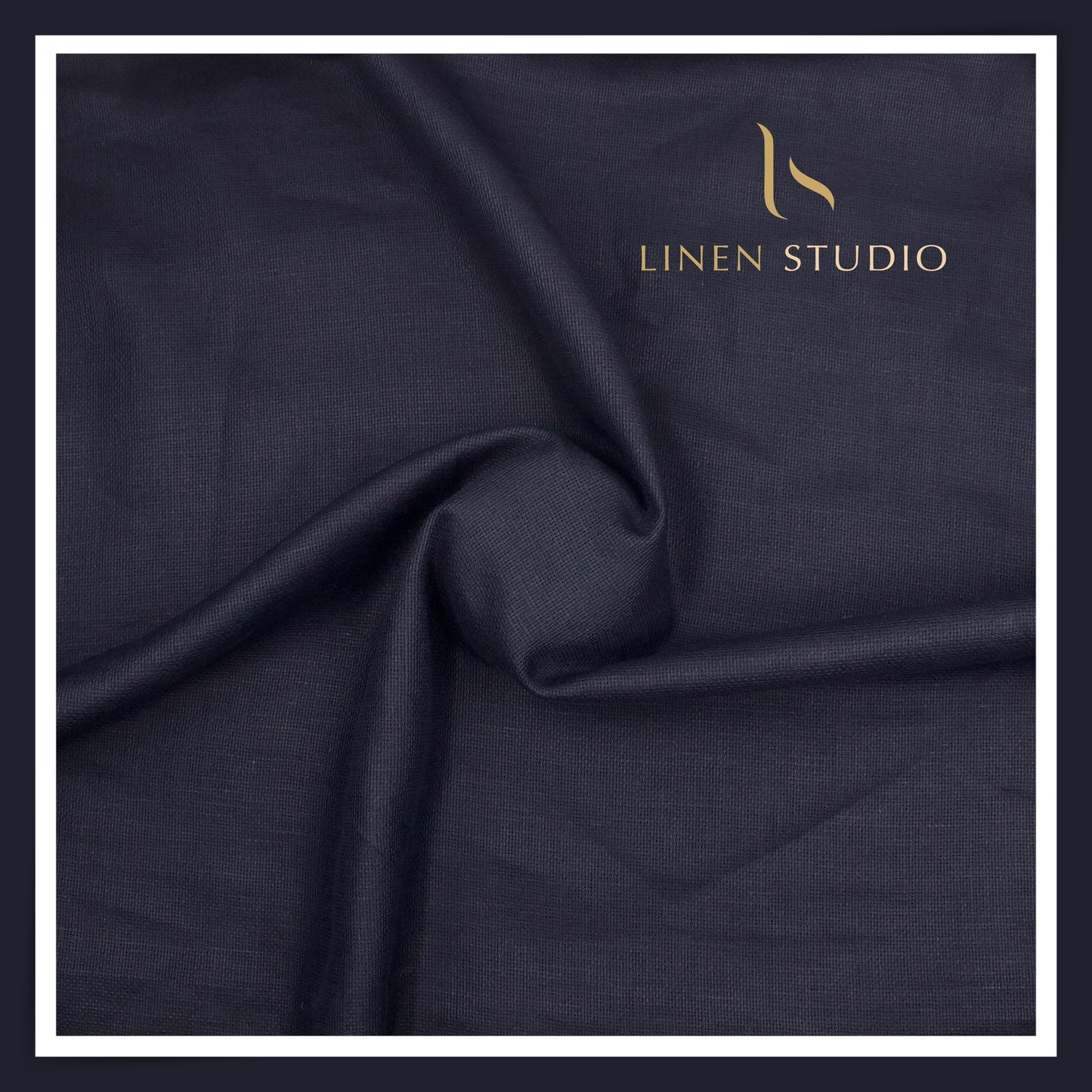 70 Lea Netted Premium Shirting by Burgoyne - Dark Navy Blue (NEW)