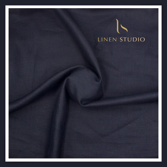 70 Lea Netted Premium Shirting by Burgoyne - Dark Navy Blue (NEW)