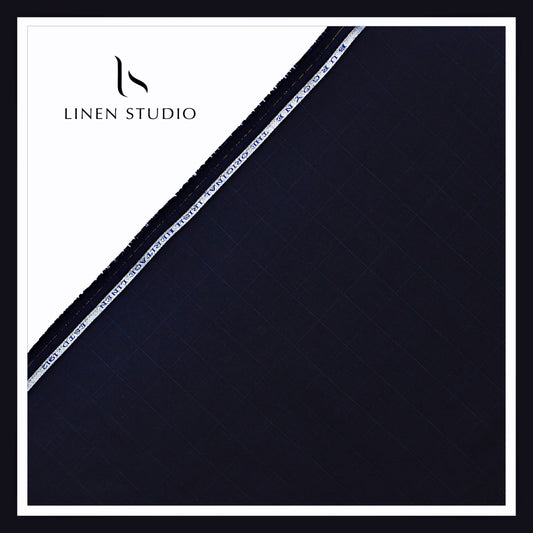70 Lea Self Checks by Burgoyne - Navy Blue