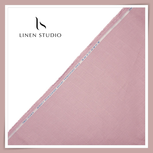 70 Lea Self Checks Shirting by Burgoyne - Mauve Pink (NEW)