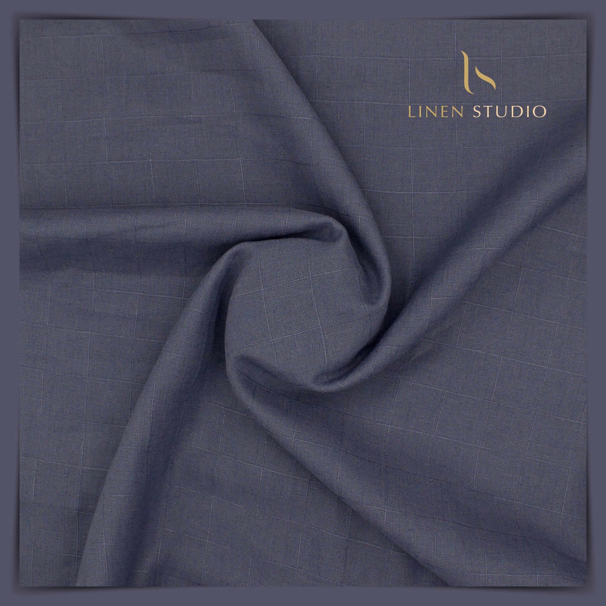 Burgoyne Self Checks, 70 Lea - Slate Grey - Linen Studio