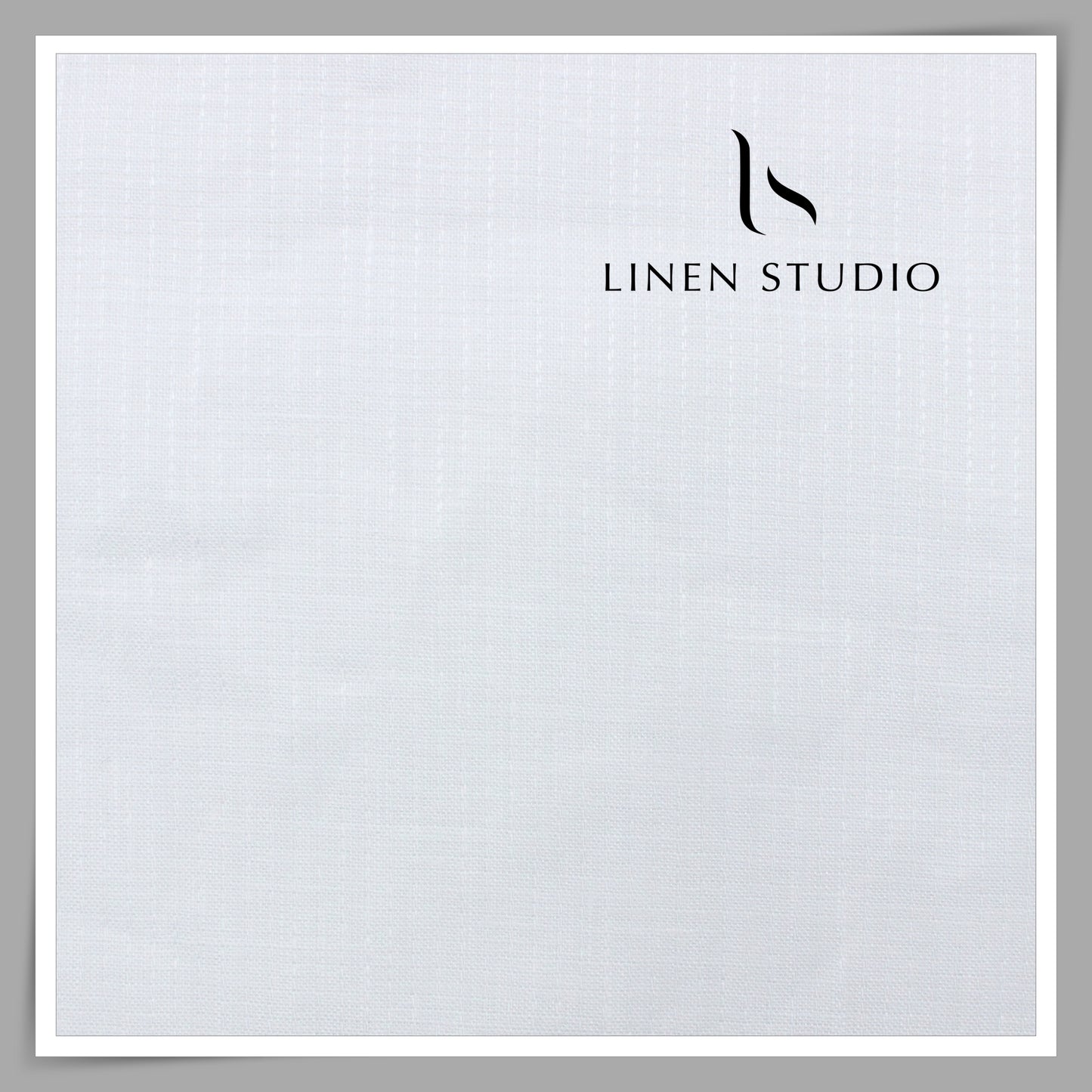 60 Lea Pure Linen Self Dobby Shirting by Burgoyne - Bright White (Zoom In) (NEW)