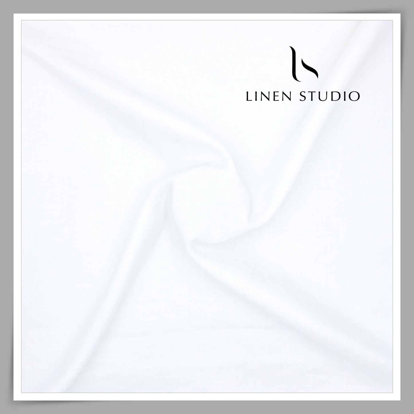 60 Lea Pure Linen Self Dobby Shirting by Burgoyne - Bright White (Zoom In) (NEW)