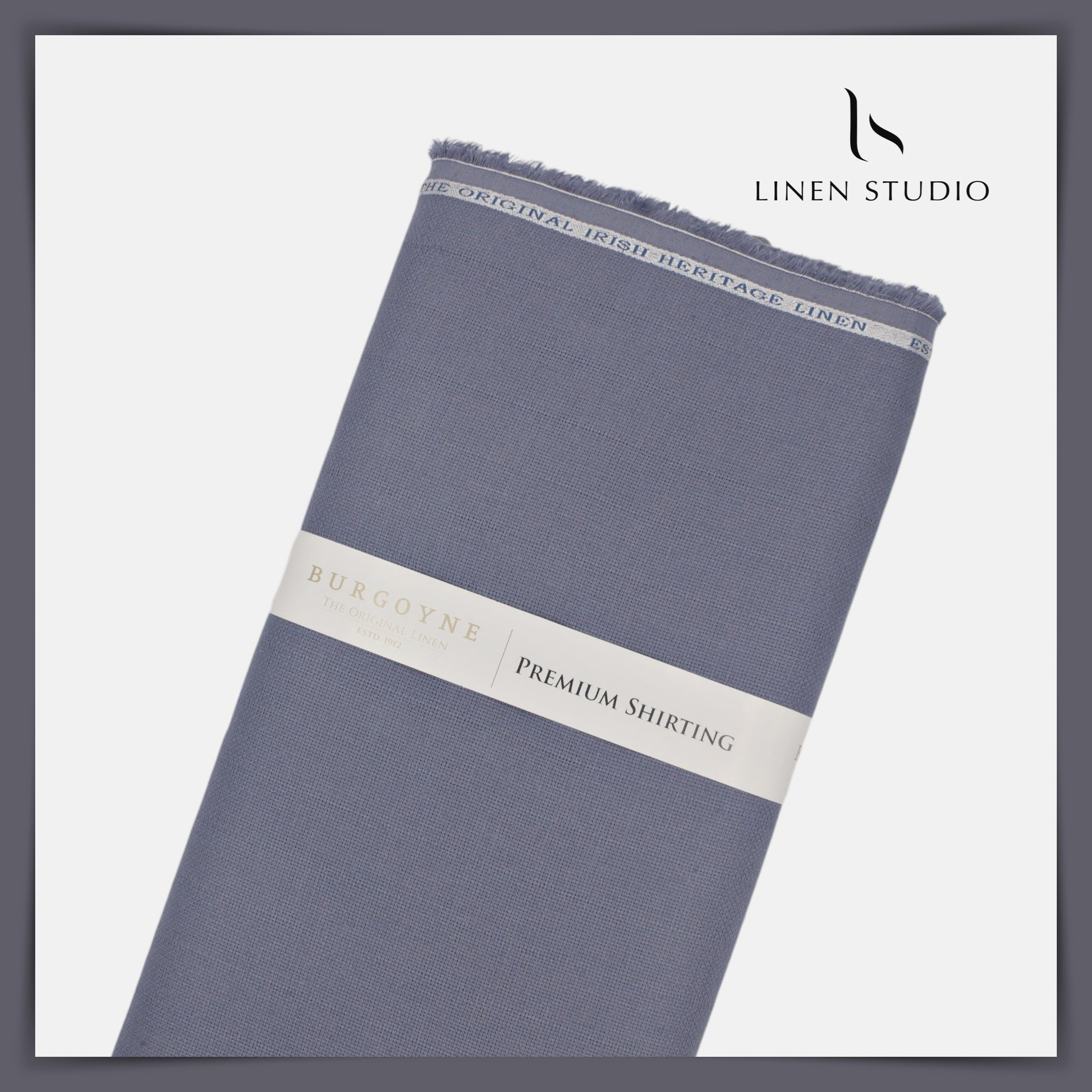 Burgoyne Netted with Self Stripe - Rhino Grey (Zoom in) - Linen Studio