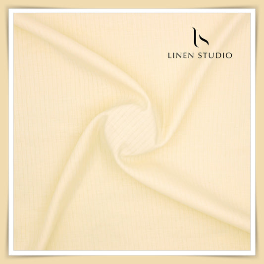 70 Lea Self Small Stripe Shirting by Burgoyne - Ivory (NEW)