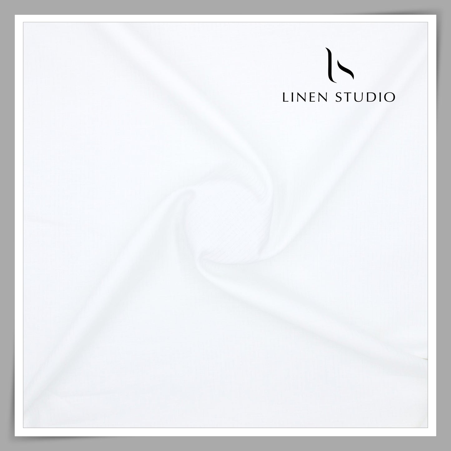 60 Lea Pure Linen Self Striped Shirting by Burgoyne - Bright White (Zoom In) (NEW)