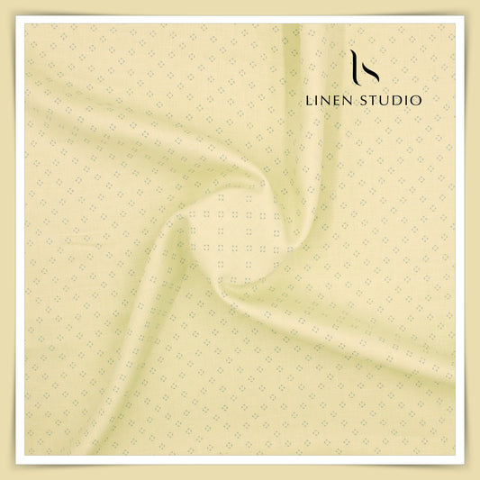 70 Lea Twill Digital Printed Premium Linen by Burgoyne - Lemon Yellow (NEW)