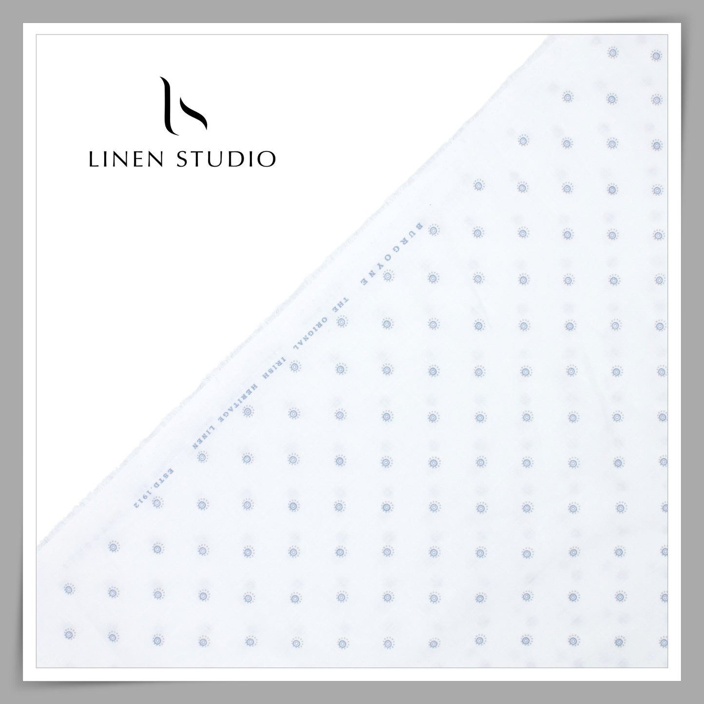 70 Lea Twill Digital Printed Premium Linen by Burgoyne - White Moti (NEW)