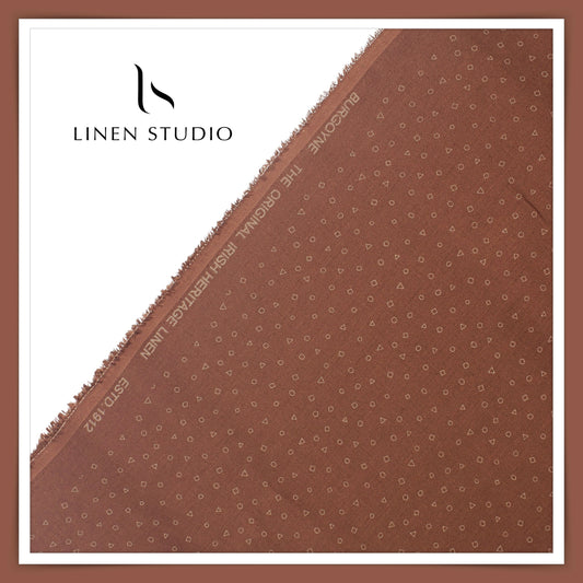 Burgoyne Pure Linen Print on 70 Lea Twill Shirting - Ironstone