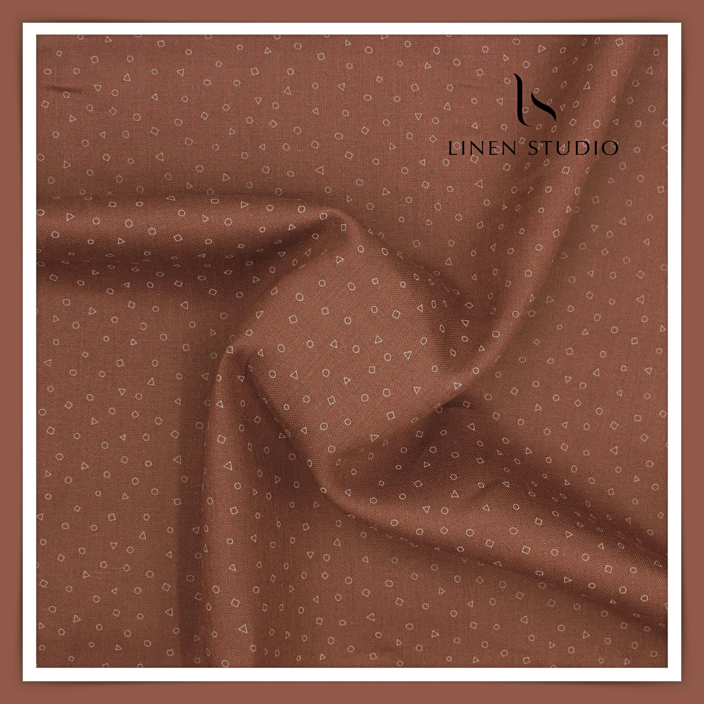 Burgoyne Pure Linen Print on 70 Lea Twill Shirting - Ironstone