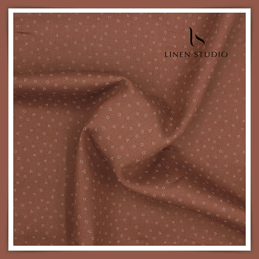 Burgoyne Pure Linen Print on 70 Lea Twill Shirting - Ironstone