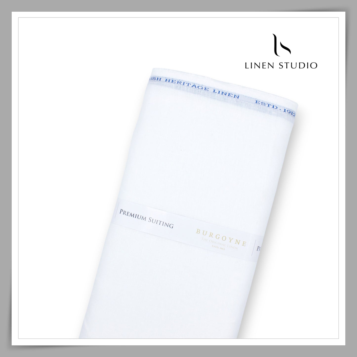 Burgoyne Pure Linen 40 Lea Fragma Scented Shirting - Bright White (Starting Range) (NEW)