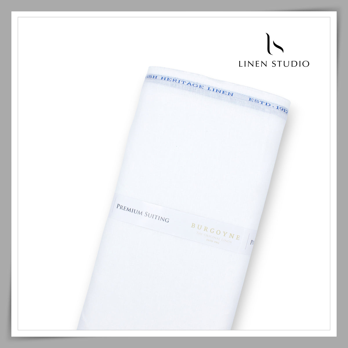 Burgoyne Pure Linen 40 Lea Fragma Scented Shirting - Bright White (Starting Range) (NEW)