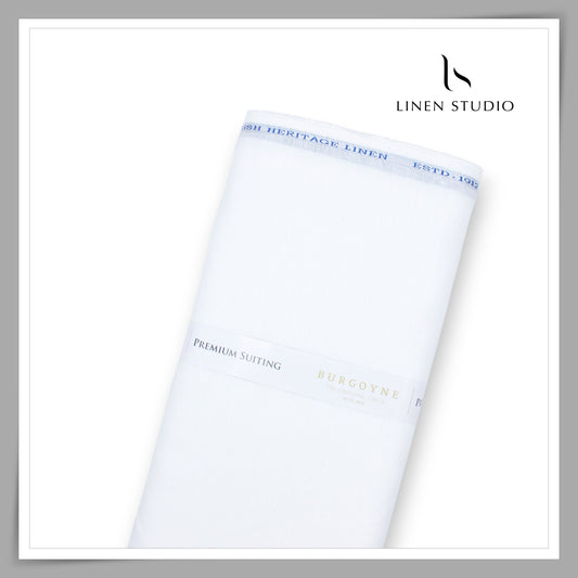 Burgoyne Pure Linen 40 Lea Fragma Scented Shirting - Bright White (Starting Range) (NEW)