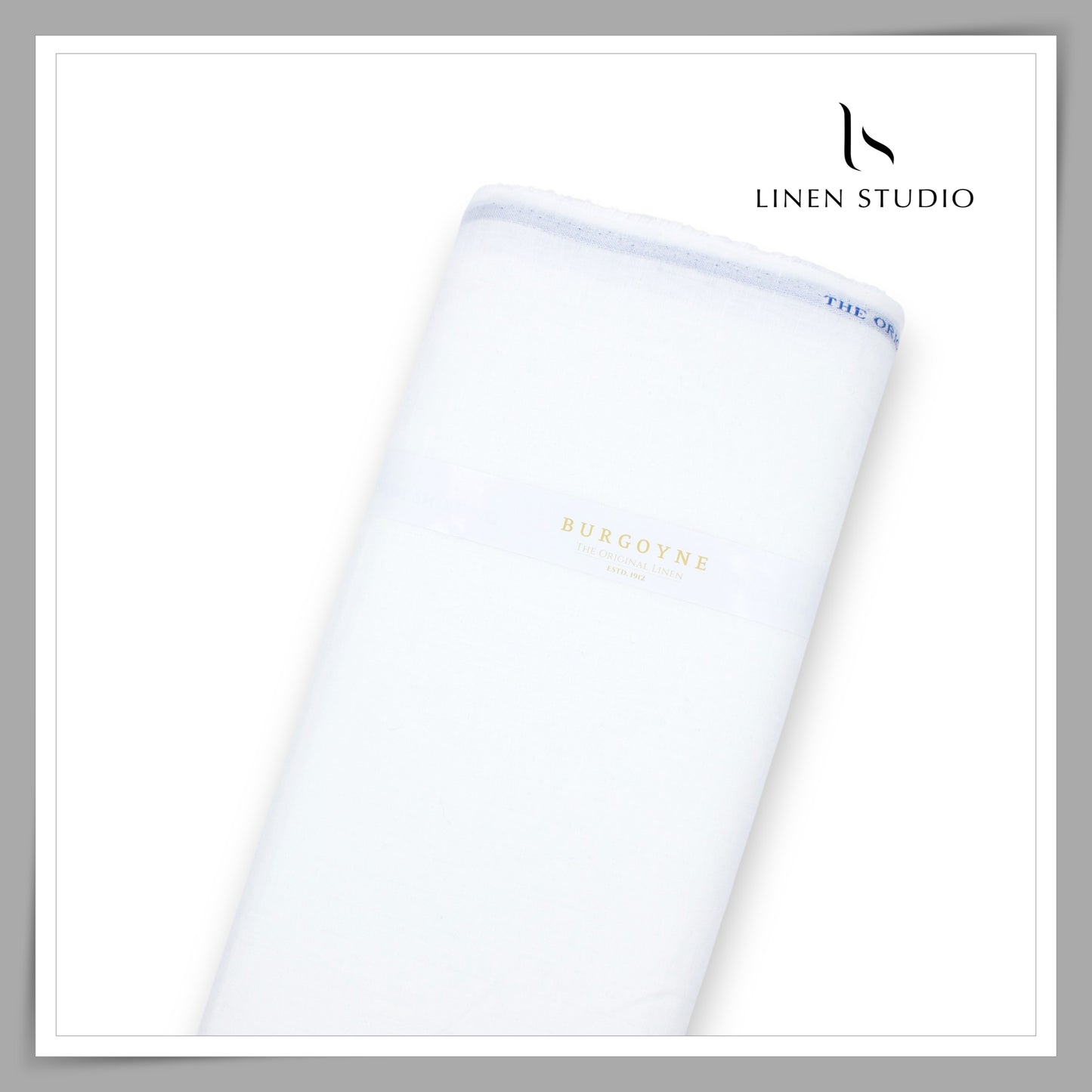 60 Lea Pure Linen Self Striped Shirting by Burgoyne - Bright White (Zoom In) (Most Selling)