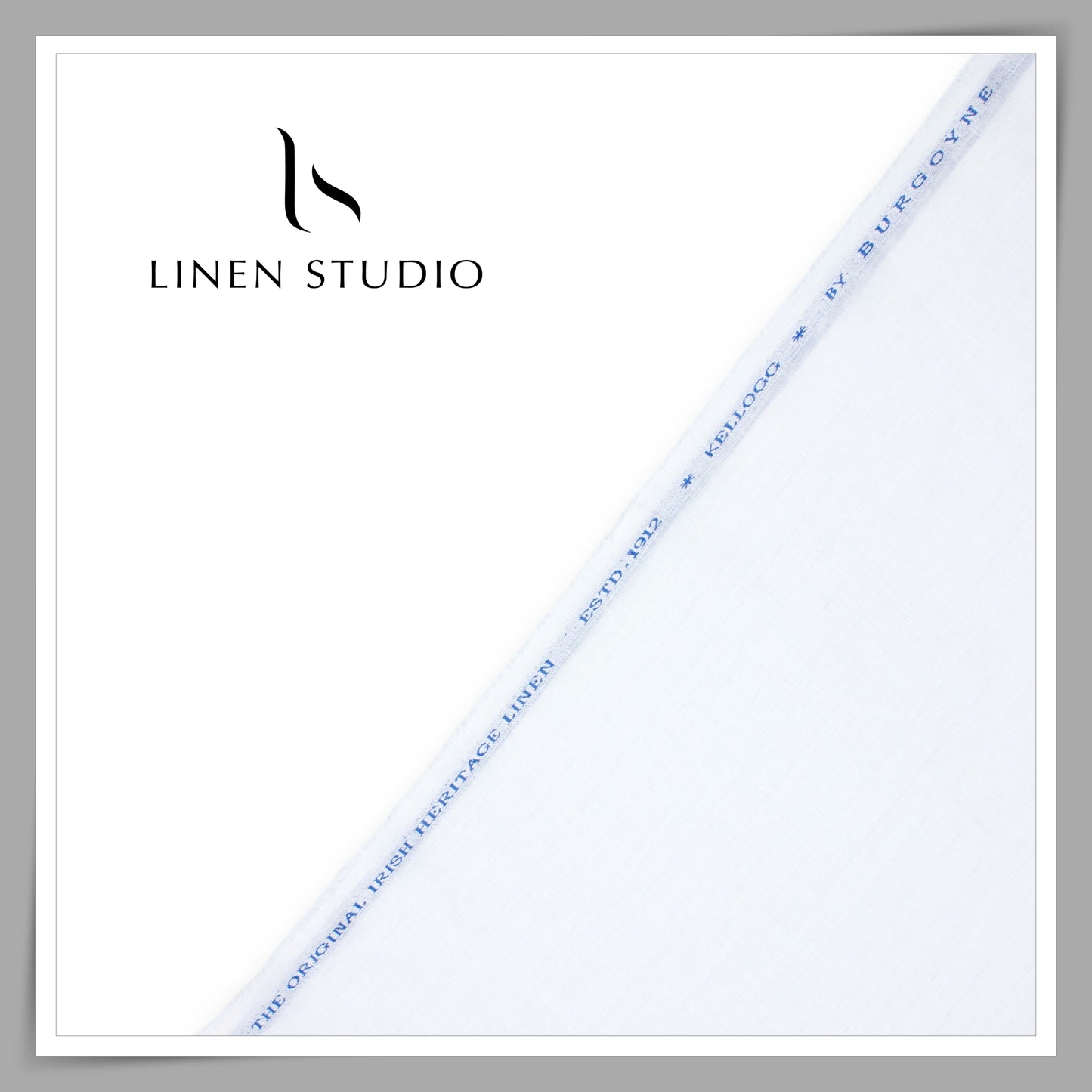 60 Lea Pure Linen Self Striped Shirting by Burgoyne - Bright White (Zoom In) (Most Selling)