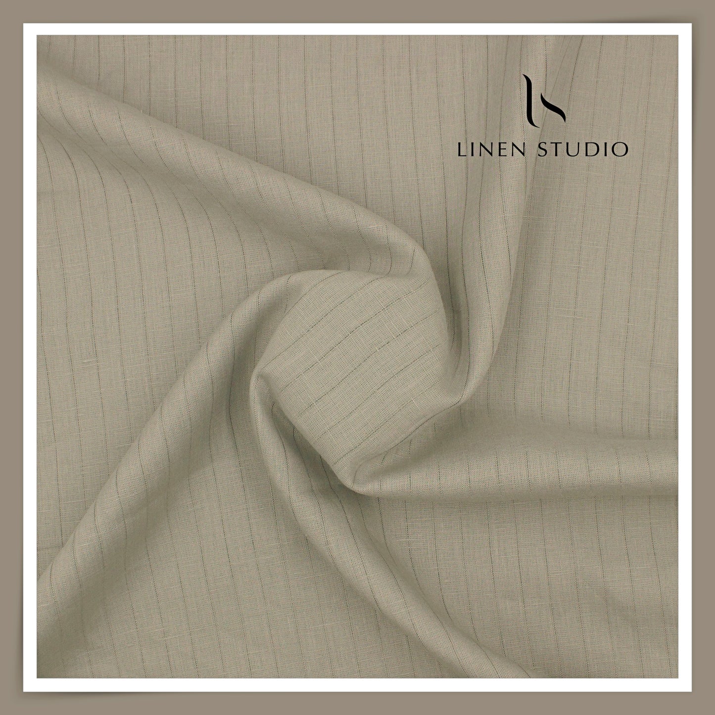 70 Lea Self Stripe Shirting by Burgoyne - Greenish Brownish Grey (NEW) (Fastest Selling)