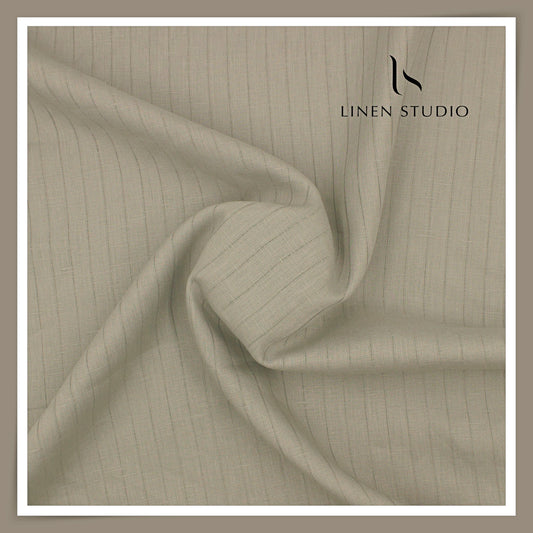 70 Lea Self Stripe Shirting by Burgoyne - Greenish Brownish Grey (NEW) (Fastest Selling)