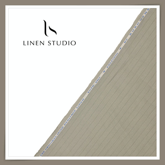 70 Lea Self Stripe Shirting by Burgoyne - Greenish Brownish Grey (NEW) (Fastest Selling)