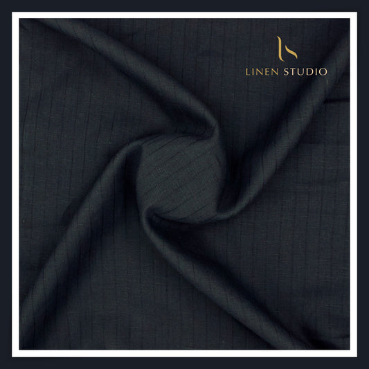 70 Lea Self Stripe Shirting by Burgoyne - Gunmetal Grey (NEW) (Fastest Selling)