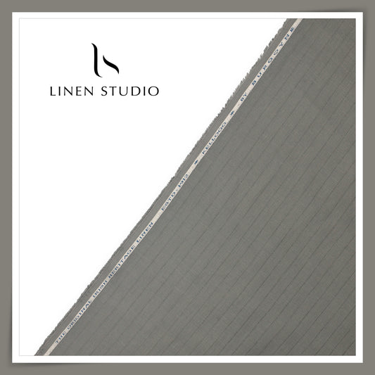 70 Lea Self Stripe Shirting by Burgoyne - Mountain Grey (NEW) (Fastest Selling)