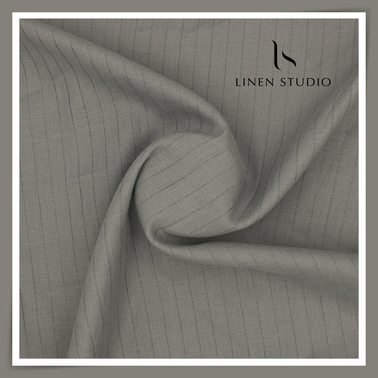 70 Lea Self Stripe Shirting by Burgoyne - Mountain Grey (NEW) (Fastest Selling)