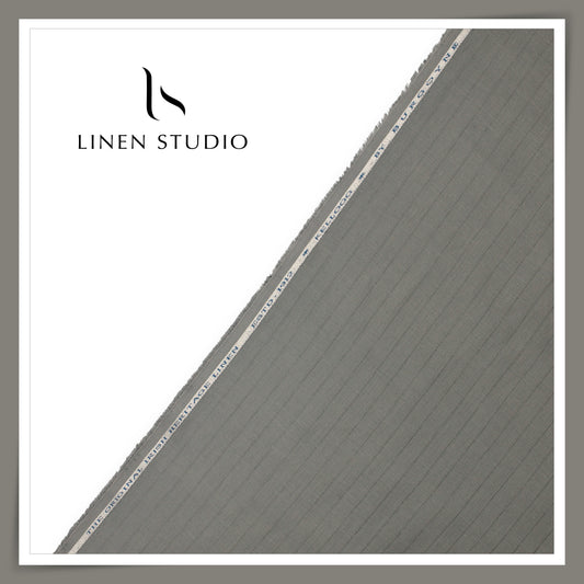 70 Lea Self Stripe Shirting by Burgoyne - Mountain Grey (NEW) (Fastest Selling)