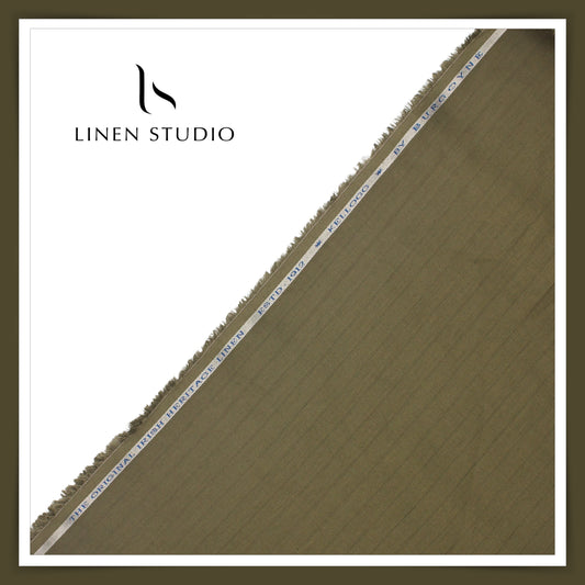 70 Lea Self Stripe Shirting by Burgoyne - Tobacco Green