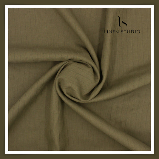 70 Lea Self Stripe Shirting by Burgoyne - Tobacco Green