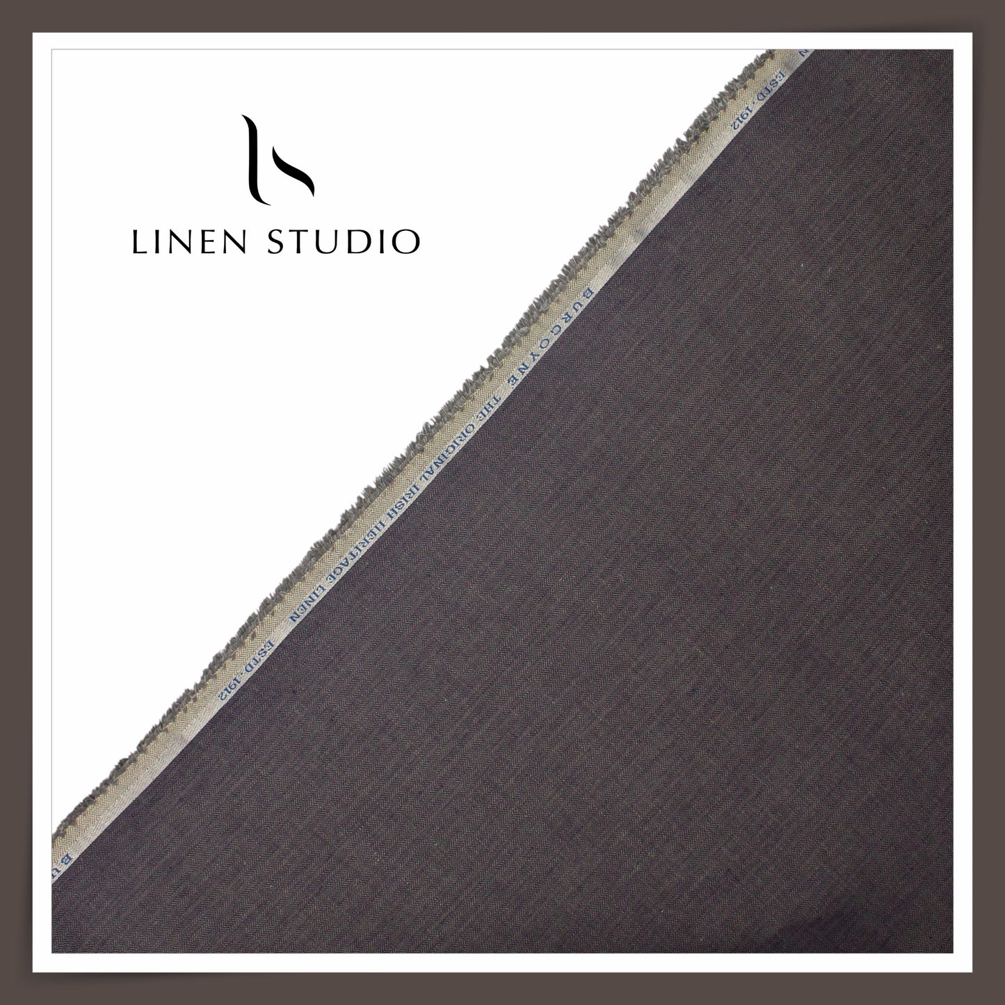 40 Lea Twill Premium Linen Suiting by Burgoyne - Gravel Herringbone Stripes (NEW) (Zoom In)