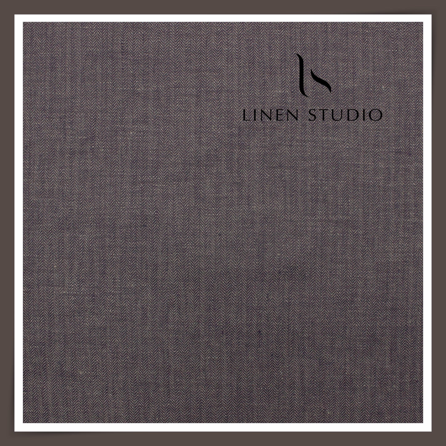 40 Lea Twill Premium Linen Suiting by Burgoyne - Gravel Herringbone Stripes (NEW) (Zoom In)