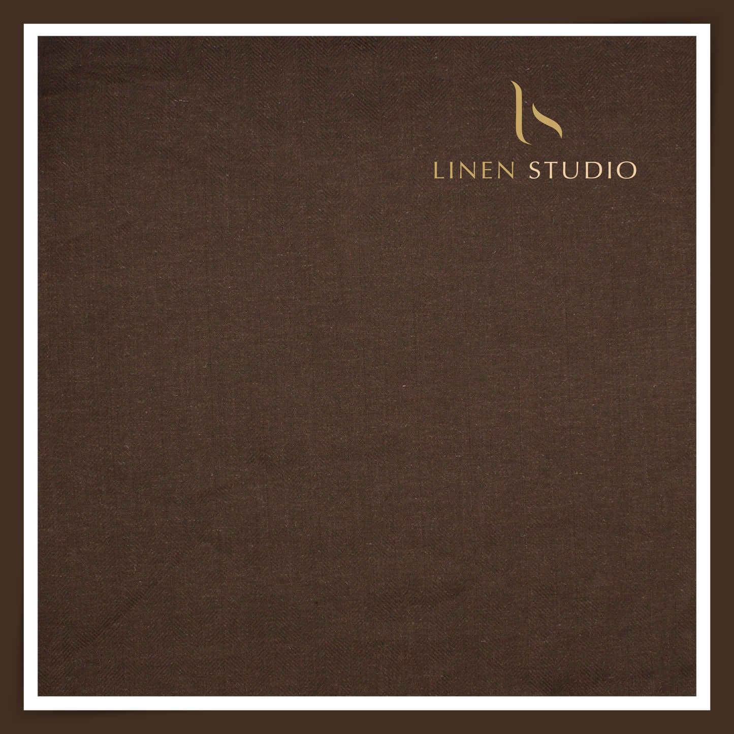 40 Lea Premium Linen Suiting by Burgoyne - Brown Herringbone Stripes (NEW) (Zoom In)