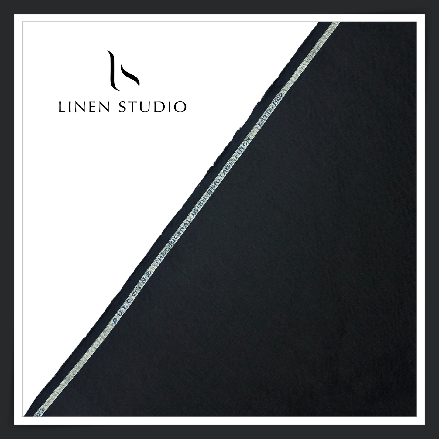 40 Lea Premium Linen Suiting by Burgoyne - Dark Blue Herringbone (NEW) (Zoom In)