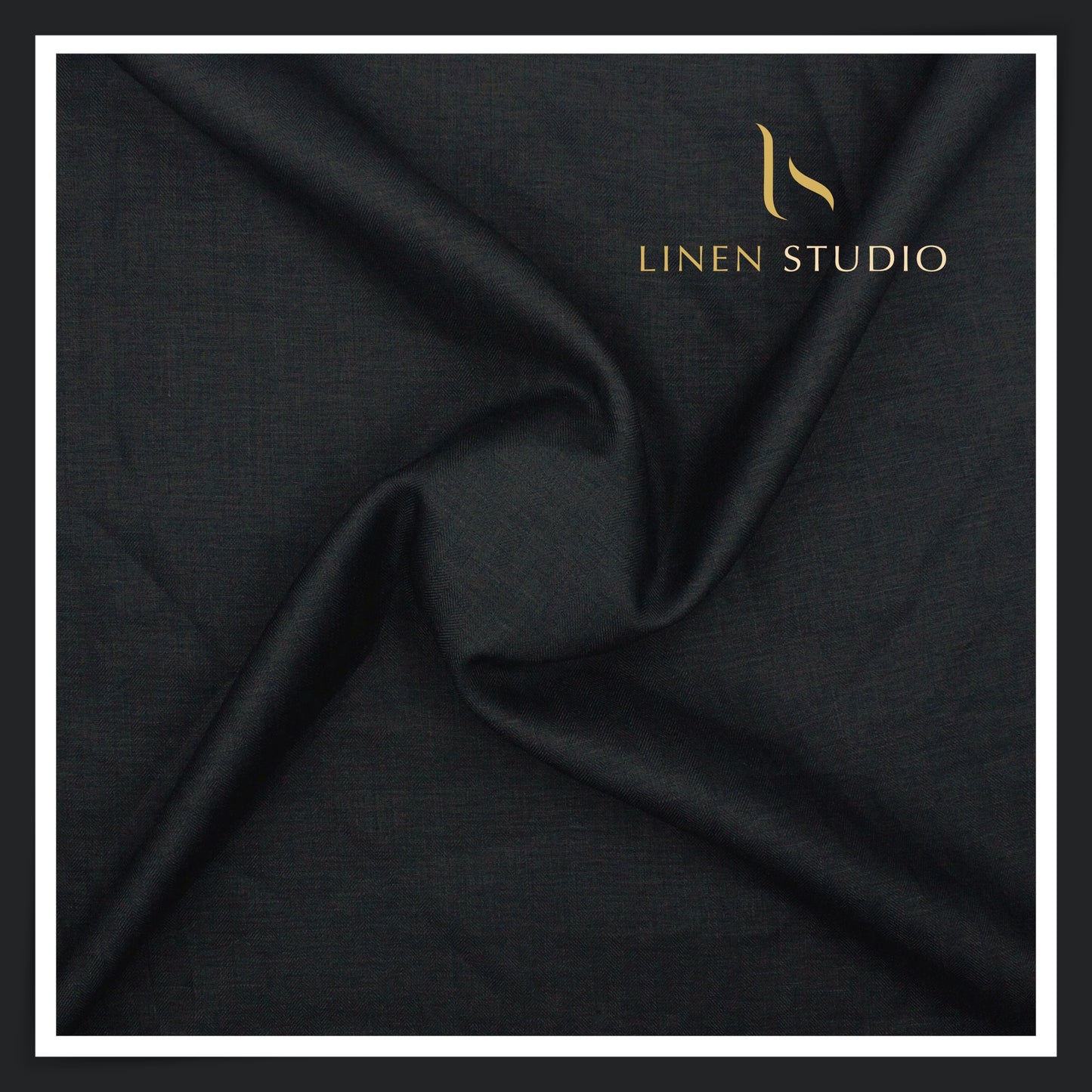 40 Lea Premium Linen Suiting by Burgoyne - Dark Blue Herringbone (NEW) (Zoom In)