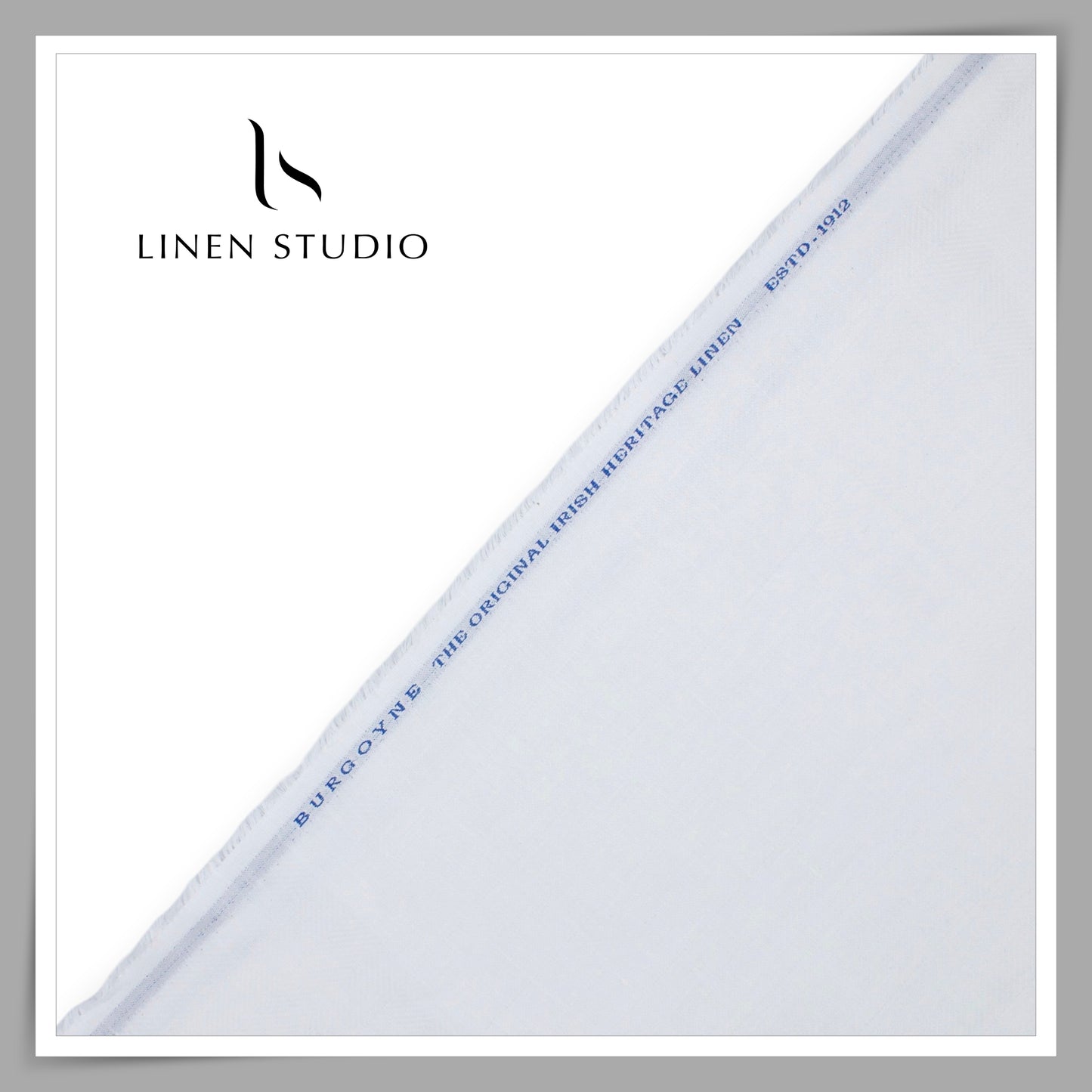 40 Lea Premium Linen Suiting by Burgoyne - Bright White Herringbone (NEW) (Zoom In)