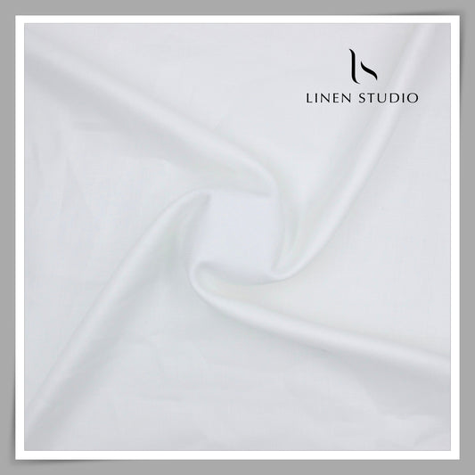 40 Lea Premium Linen Suiting by Burgoyne - Bright White Herringbone (NEW) (Zoom In)