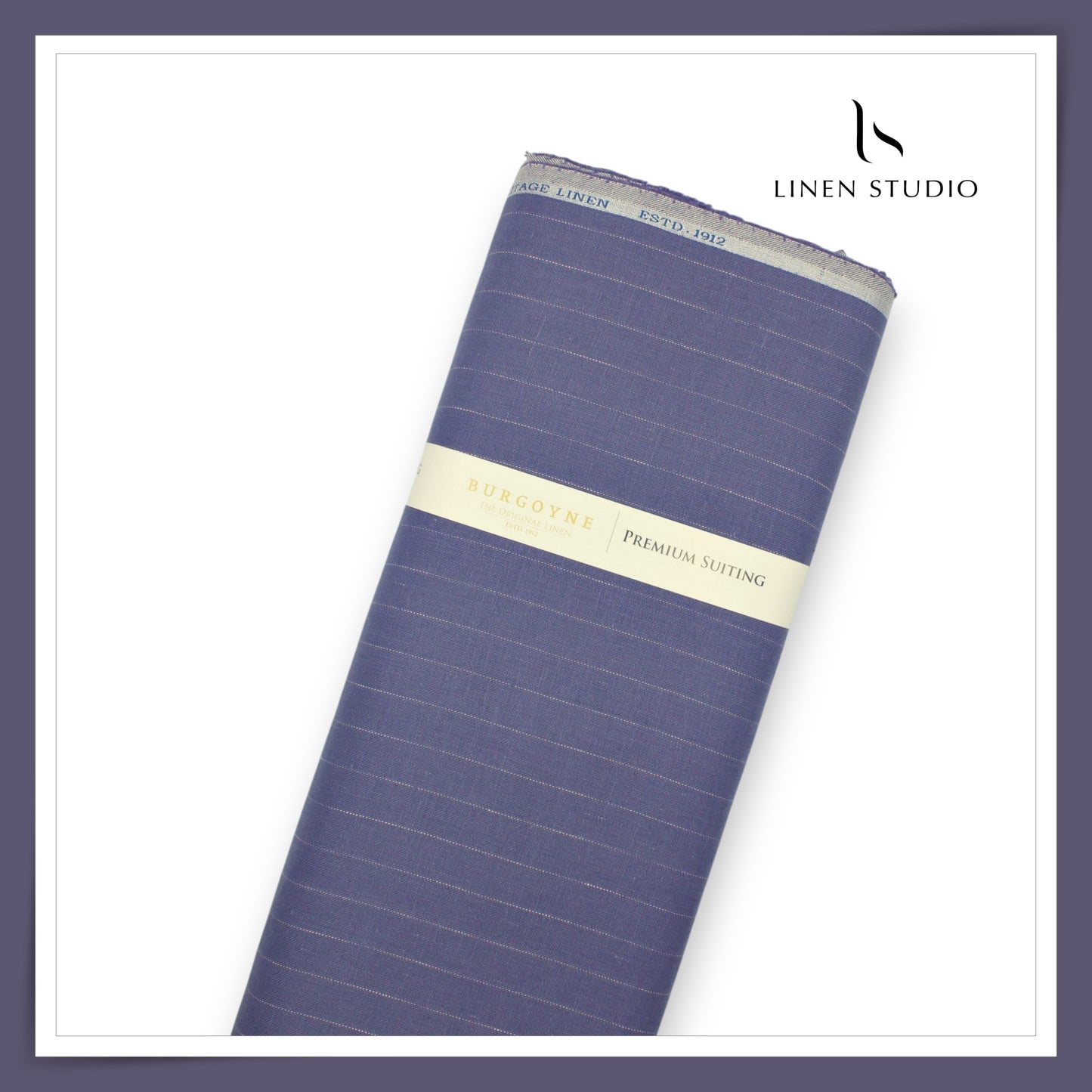 40 Lea Twill Premium Linen Suiting by Burgoyne - Dolphin Stripes (NEW)
