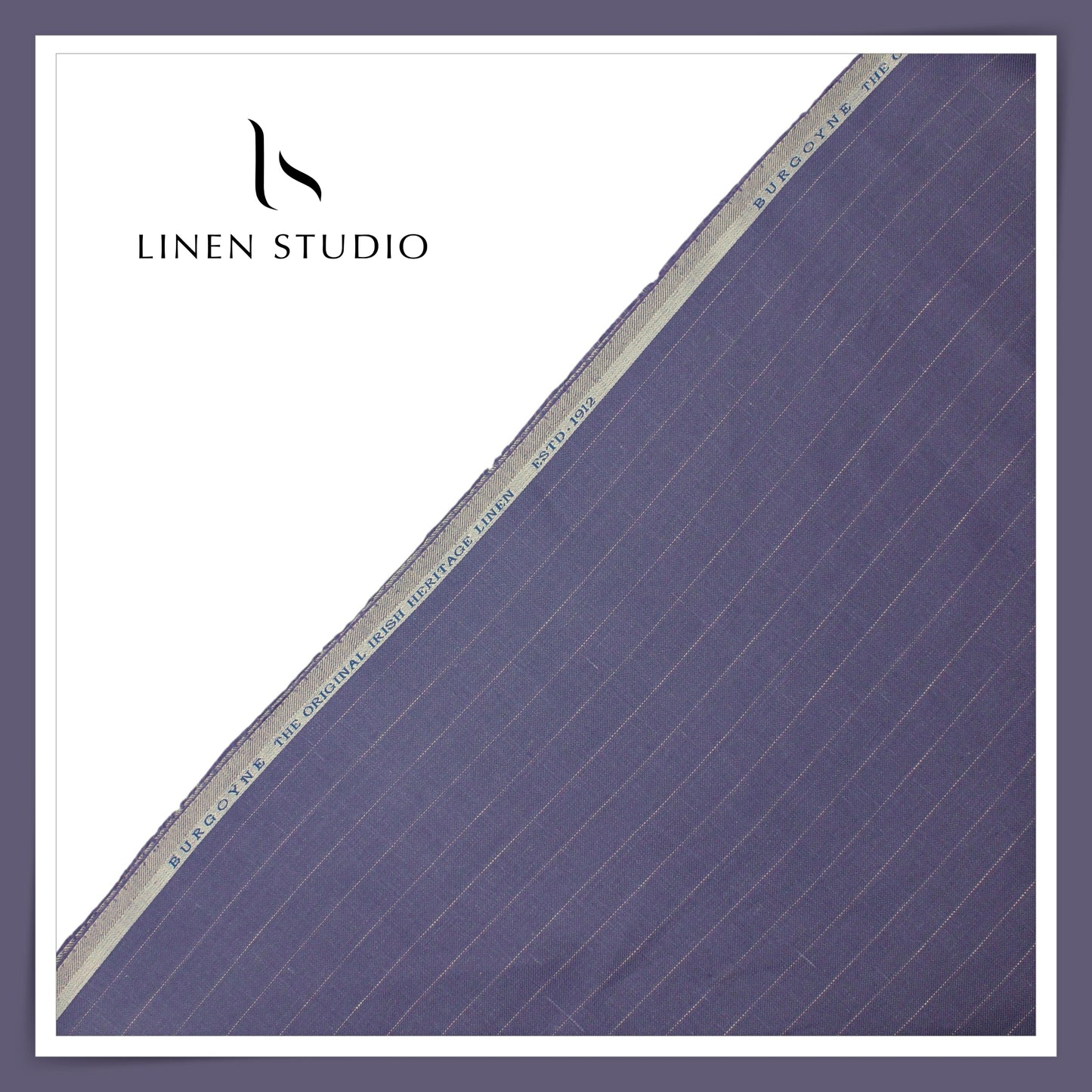 40 Lea Twill Premium Linen Suiting by Burgoyne - Dolphin Stripes (NEW)