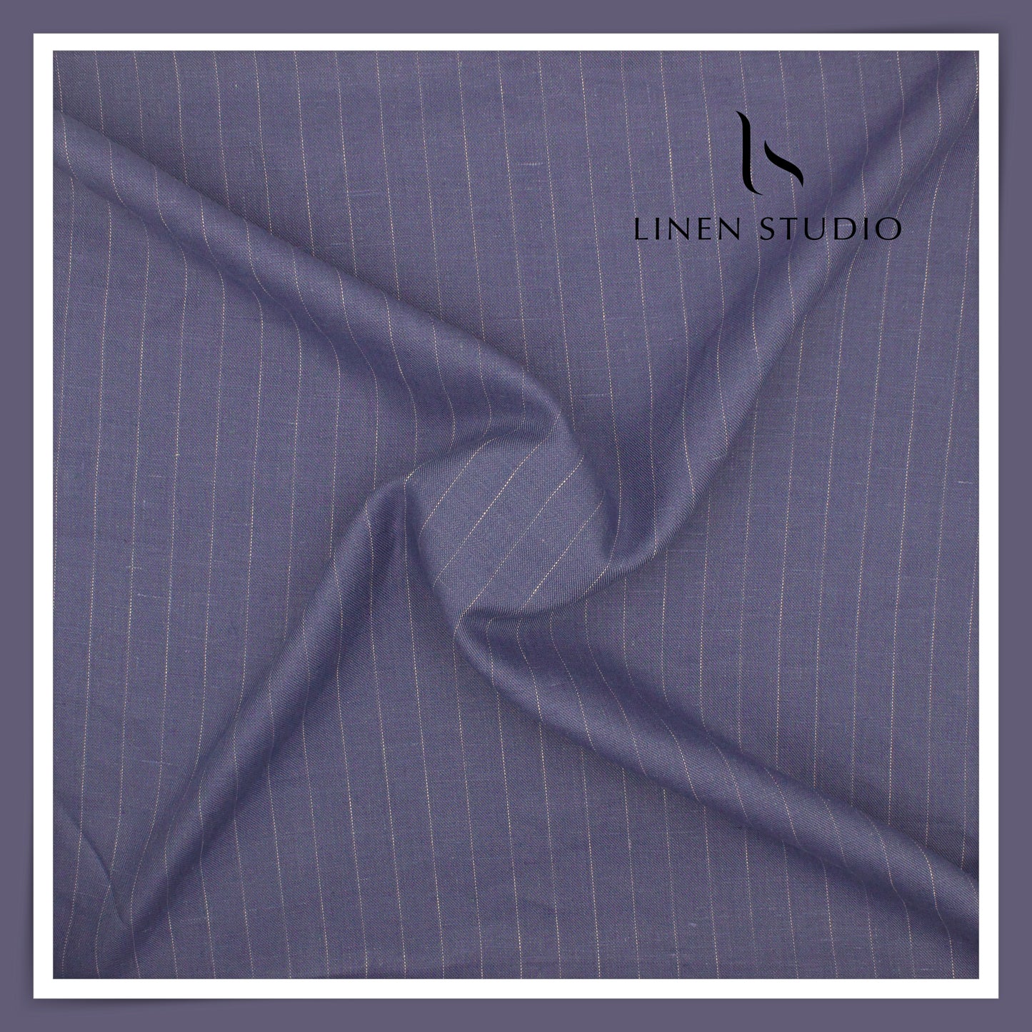 40 Lea Twill Premium Linen Suiting by Burgoyne - Dolphin Stripes (NEW)