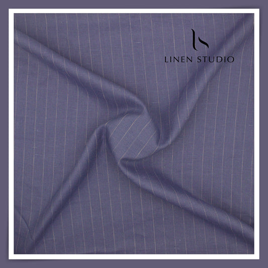 40 Lea Twill Premium Linen Suiting by Burgoyne - Dolphin Stripes (NEW)