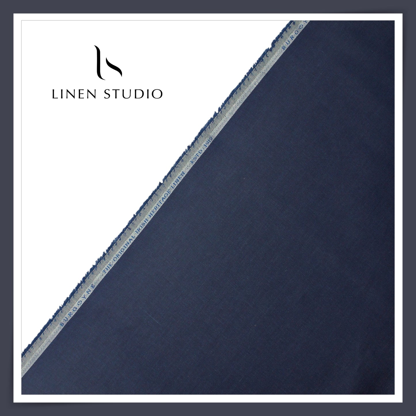 40 Lea Twill Premium Linen Suiting by Burgoyne - Ebony Blue (NEW)