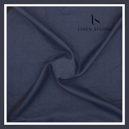 40 Lea Twill Premium Linen Suiting by Burgoyne - Ebony Blue (NEW)
