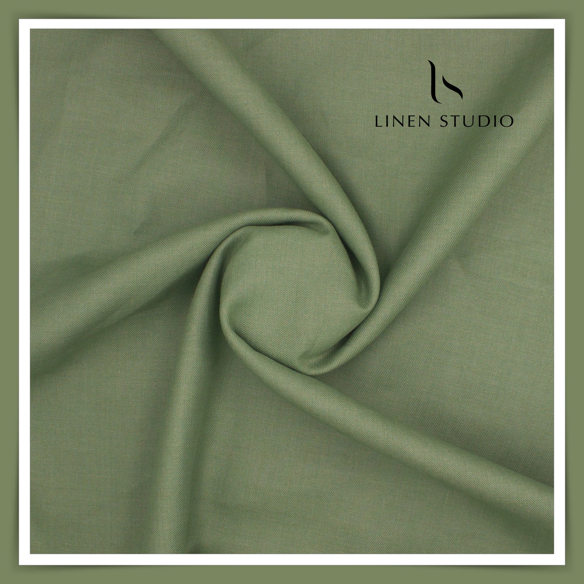 Burgoyne Pure Linen Premium Suiting - Fern Green - Linen Studio