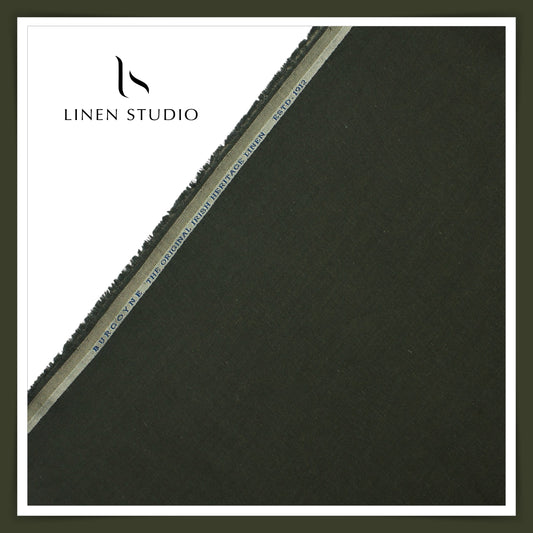 Burgoyne Pure Linen Premium Suiting - Dark Green (Last Few Mtrs)