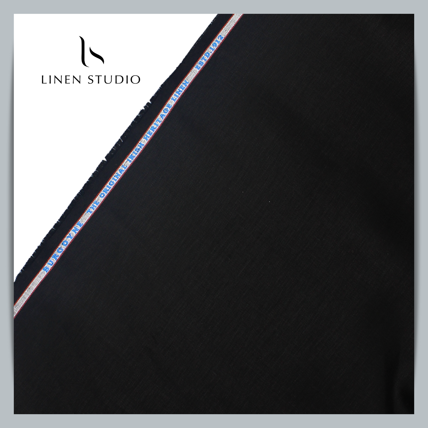 Burgoyne Pure Linen Drill Suiting - Jet Black - Linen Studio
