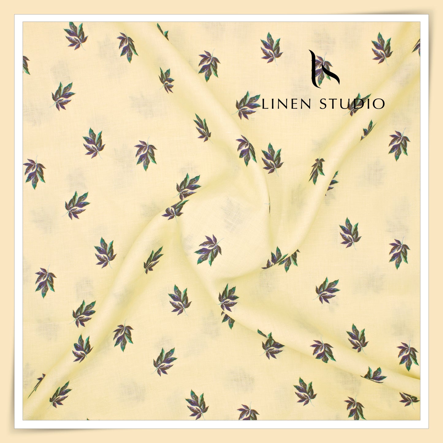 60 Lea Printed with Jacquard Design Pure Linen Shirting by Burgoyne (NEW) (Zoom In)