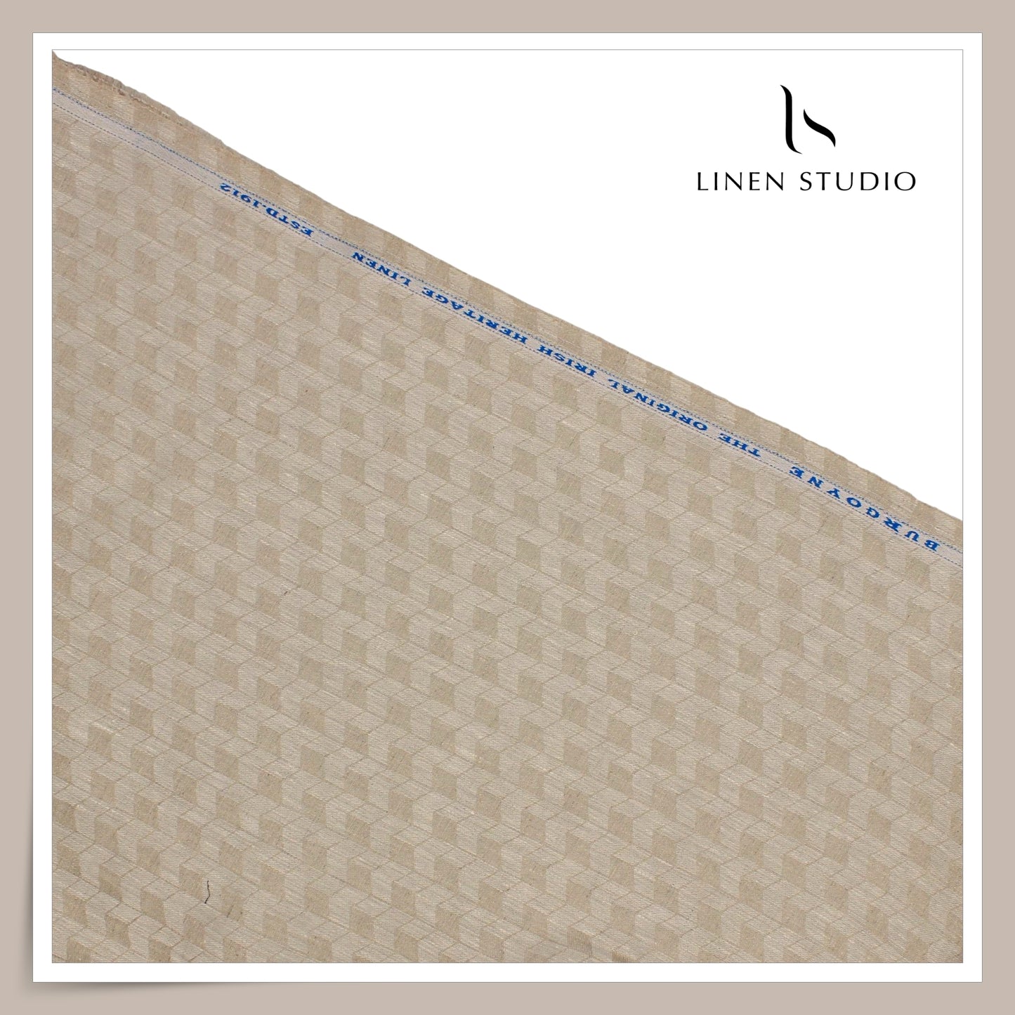 Burgoyne 70 Lea Premium Linen Jacquard Shirting - Oatmeal Mosaic (NEW)