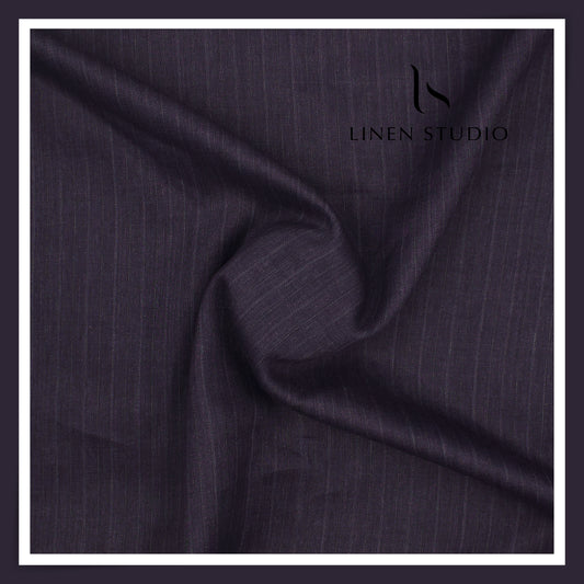 70 Lea Twill Shirting by Burgoyne - Bluish Purple Stripes (NEW)