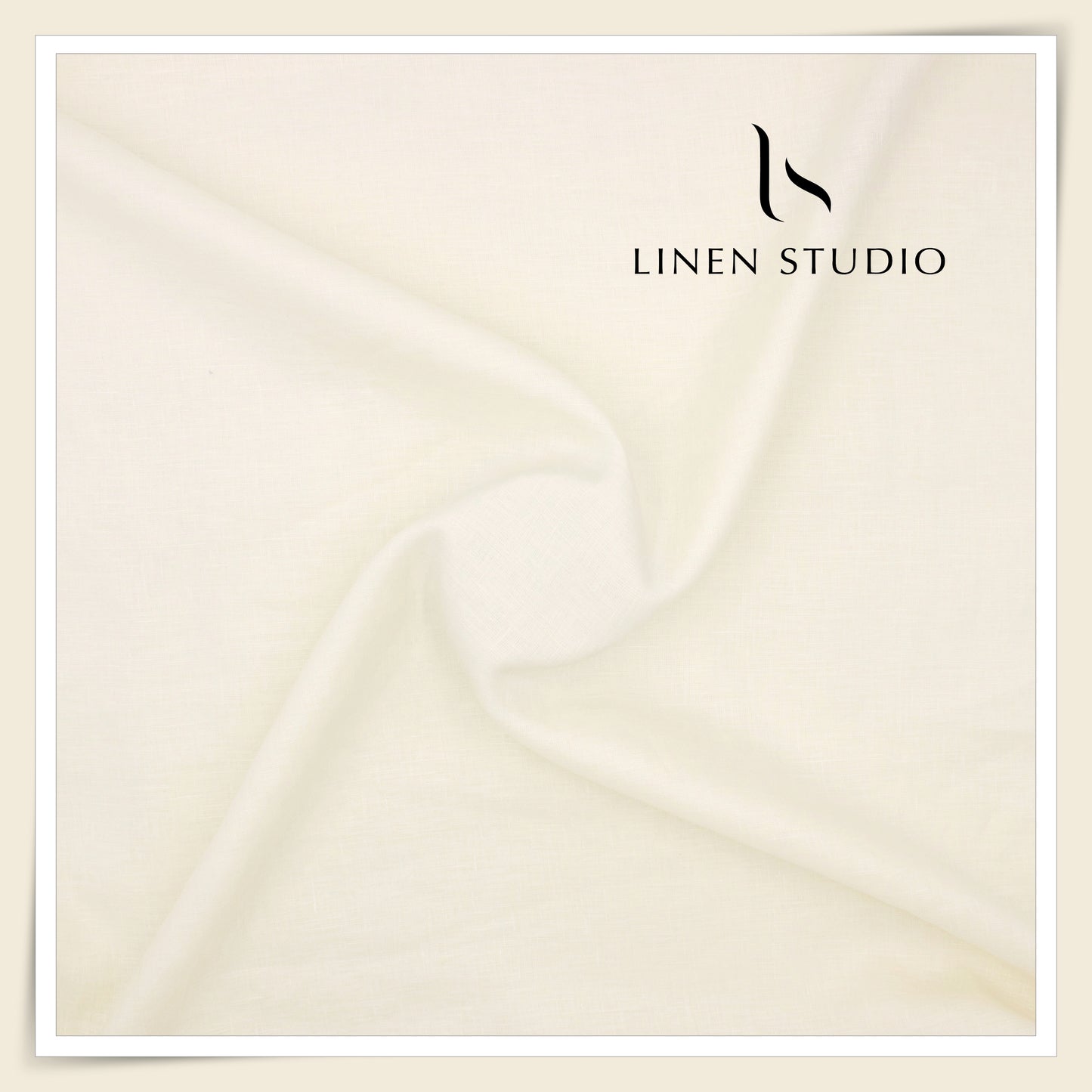 70 Lea Premium Linen Pocket Embroidery Shirting by Burgoyne Ireland - Cream (NEW)